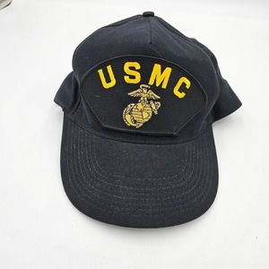 Eagle Crest The United States Marine Corps Black Gold Baseball Hat